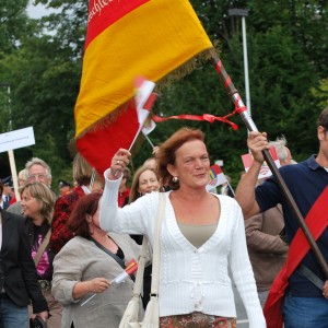Sternmarsch mit Traditionsfahne